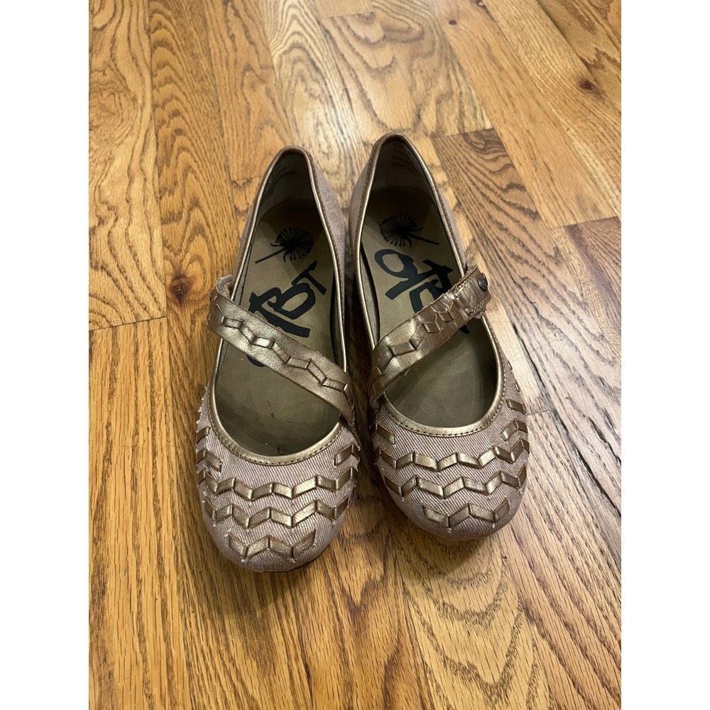OTBT Patrol Rose Gold Metallic Woven Mary Jane Flats Womens 7.5 M 18P051